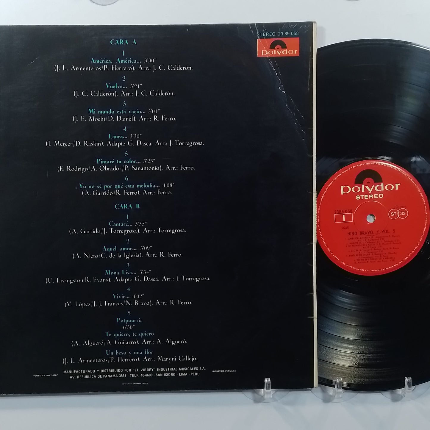 lp Nino Bravo Y Vol 5 made peru 1973 latin pop