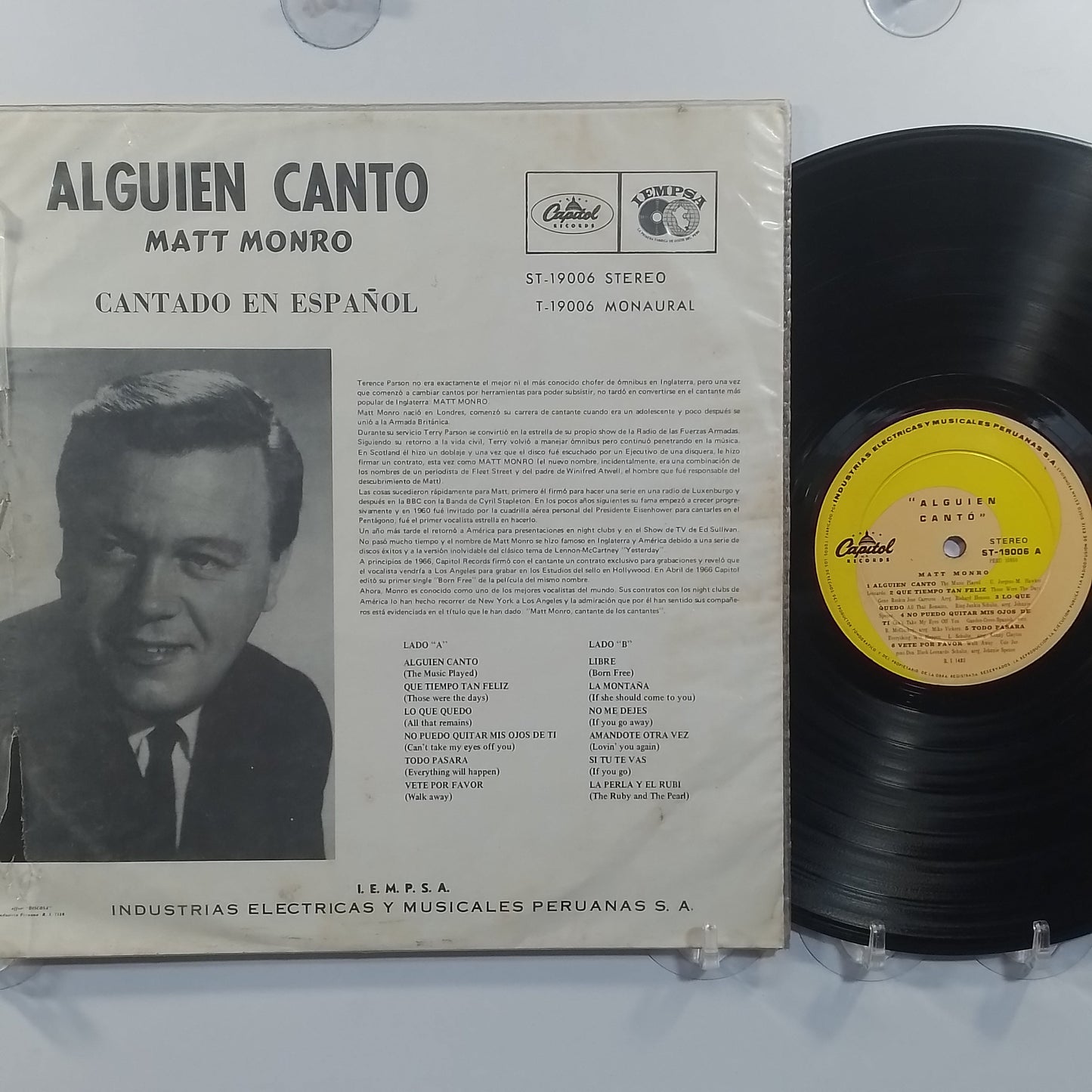 lp matt monro cantando en español alguien canto made peru 1968 balada pop