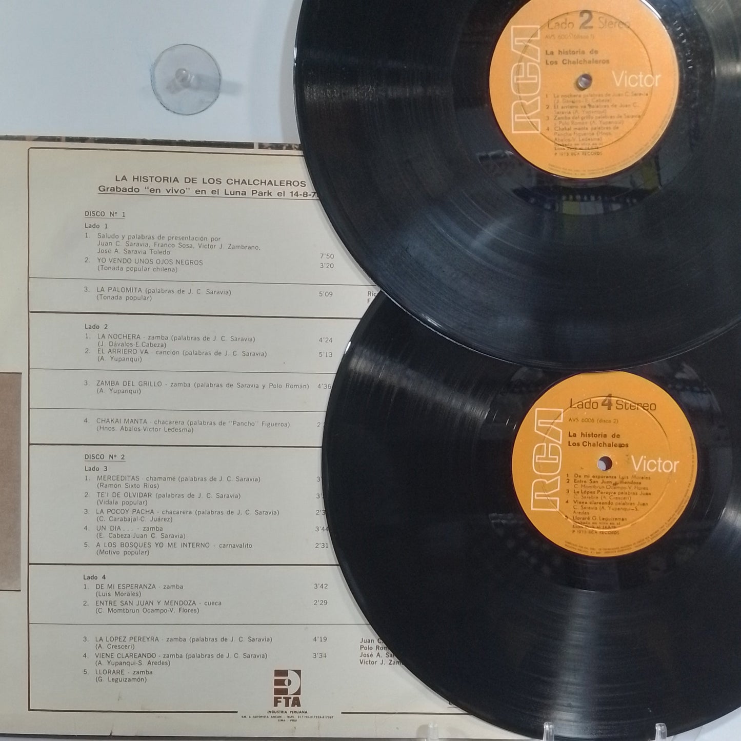x2 lp Los Chalchaleros La Historia De Los Chalchaleros Grabado En Vivo made peru 1973 gatefold latin folk