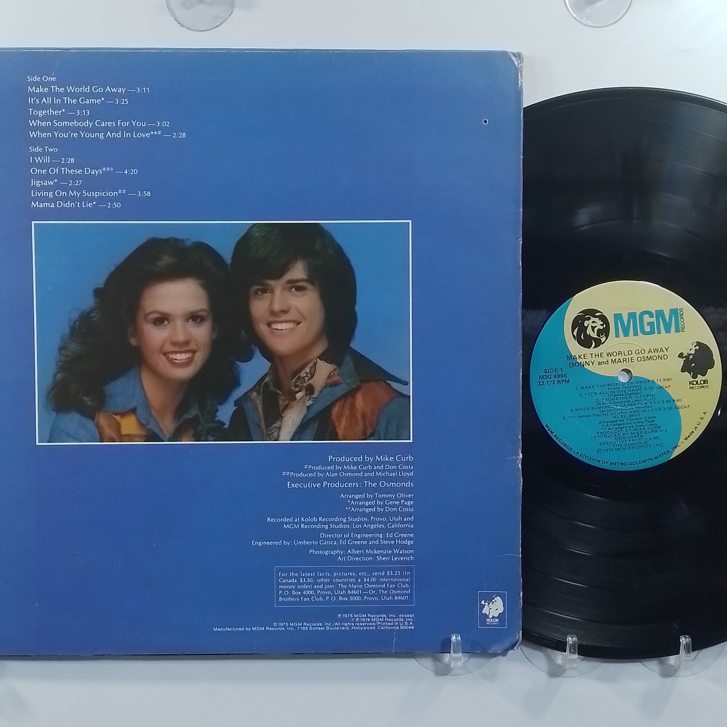 lp Donny & Marie Osmond Make The World Go Away made usa 1975 pop rock