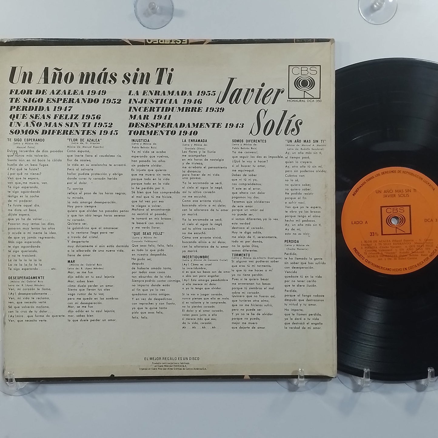 lp Javier Solis Un Año Mas Sin Ti made costa rica 1964 bolero ranchera folk