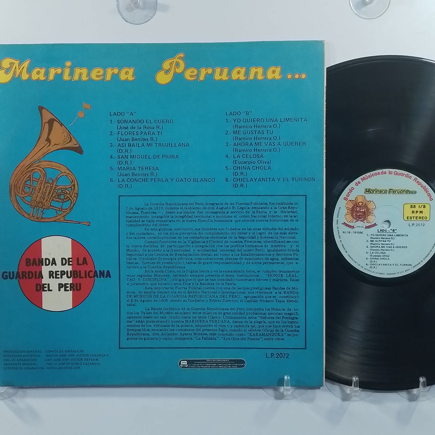 lp Banda De La Guardia Republicana Marinera Peruana made peru 1980 marinera folk