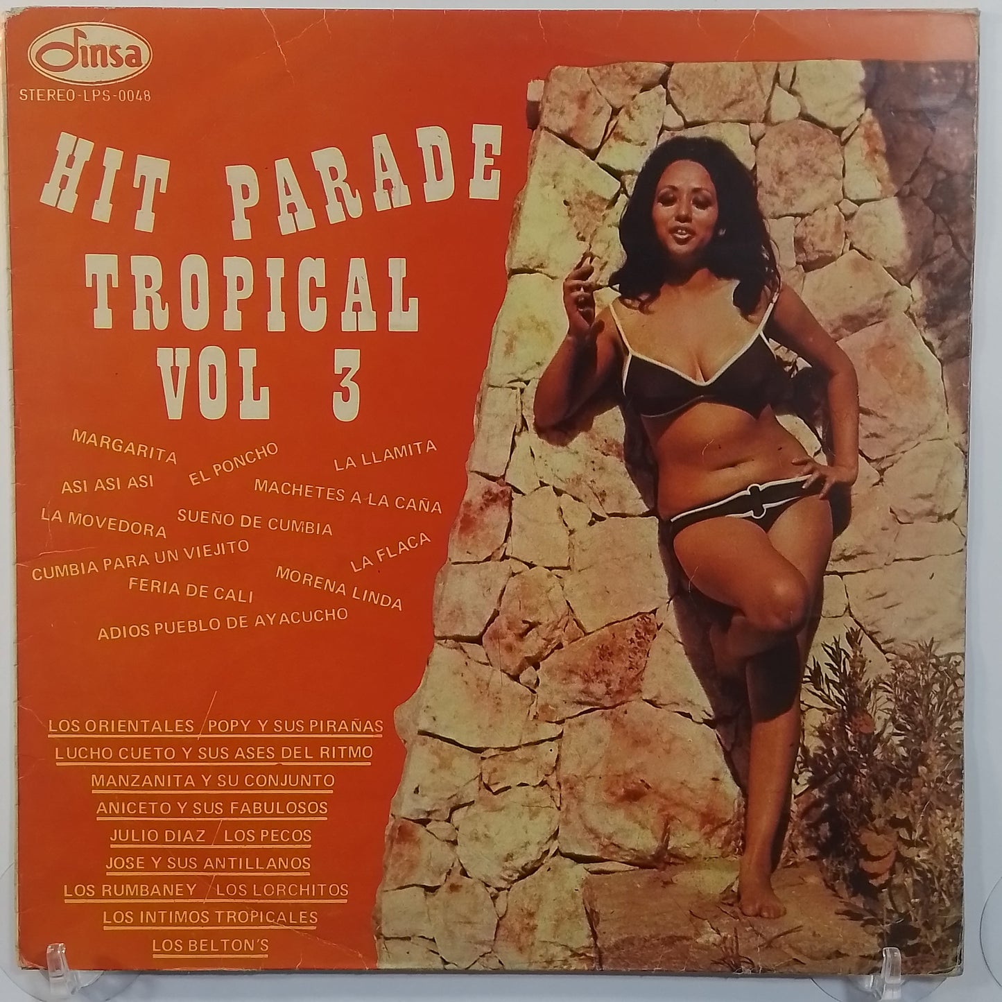 lp Hit Parade Tropical Vol 3 Popy Y Sus Pirañas Manzanita Y Su Conjunto Los Orientales varios made peru 1971 disco color latin cumbia