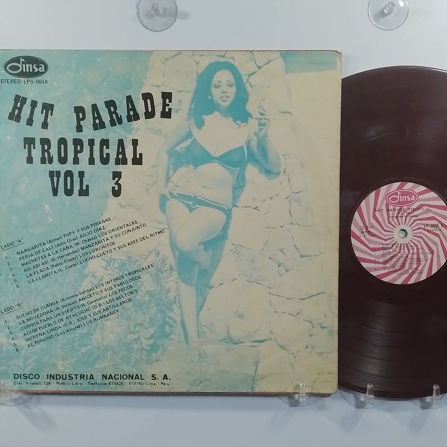 lp Hit Parade Tropical Vol 3 Popy Y Sus Pirañas Manzanita Y Su Conjunto Los Orientales varios made peru 1971 disco color latin cumbia