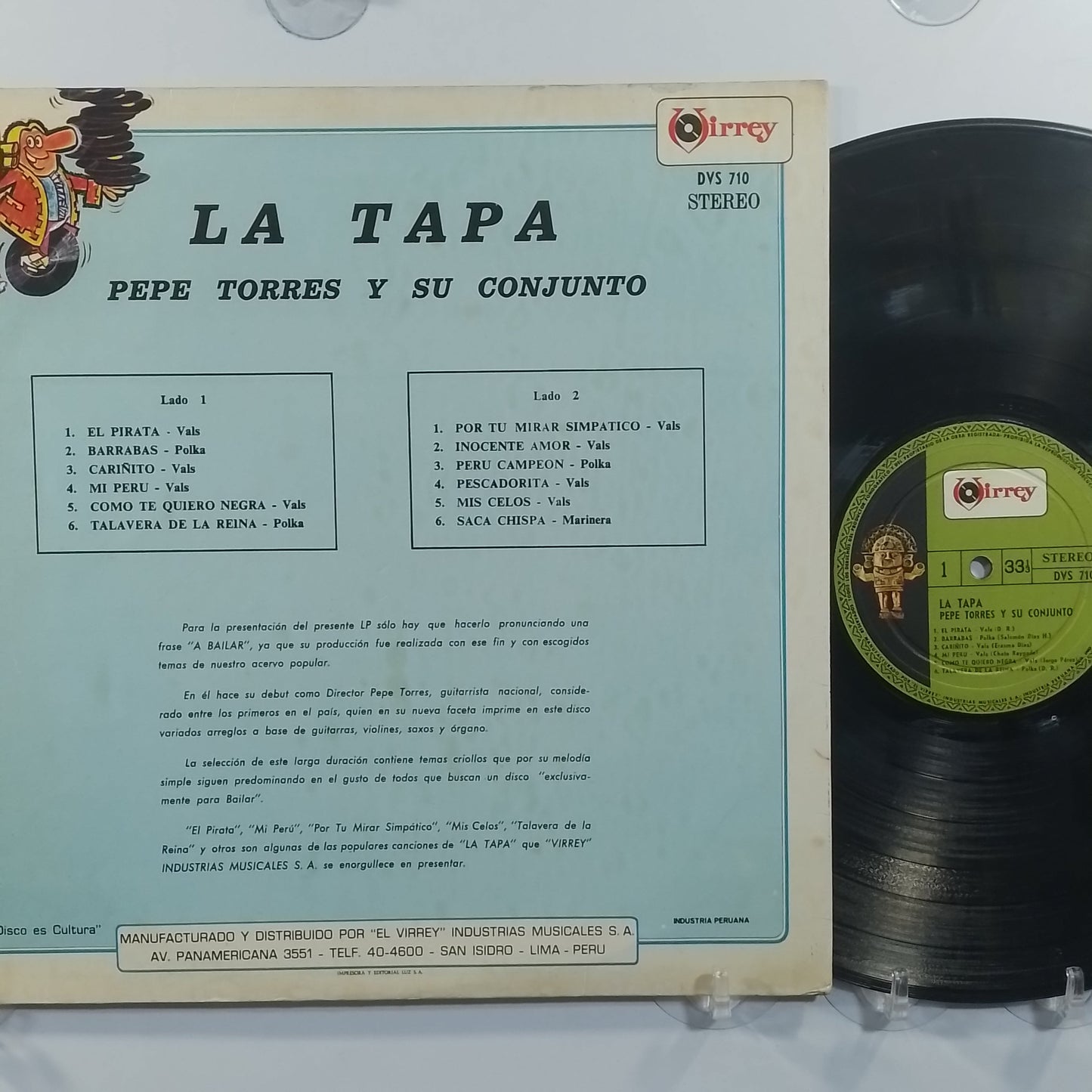 lp Pepe Torres La Tapa made peru 1970 criollo folk