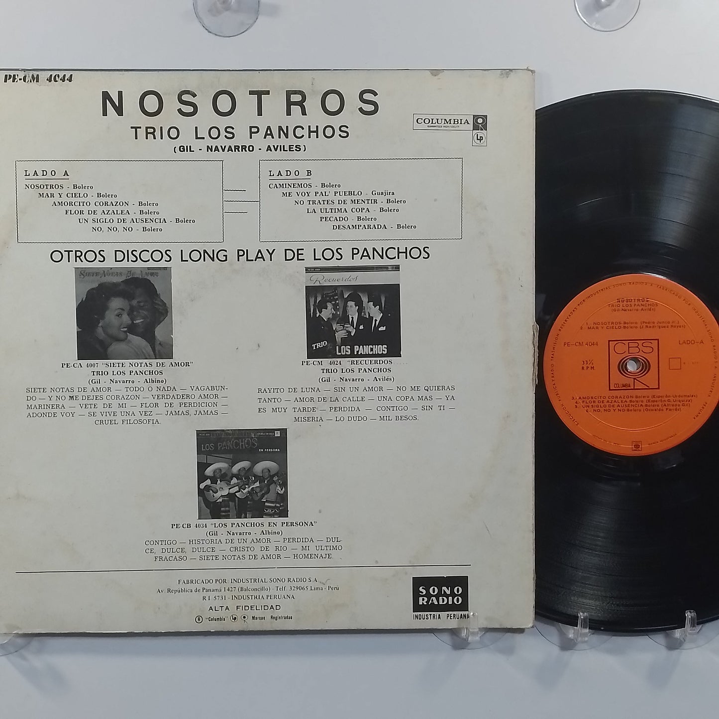 lp trio los panchos nosotros made peru 1964 latin bolero