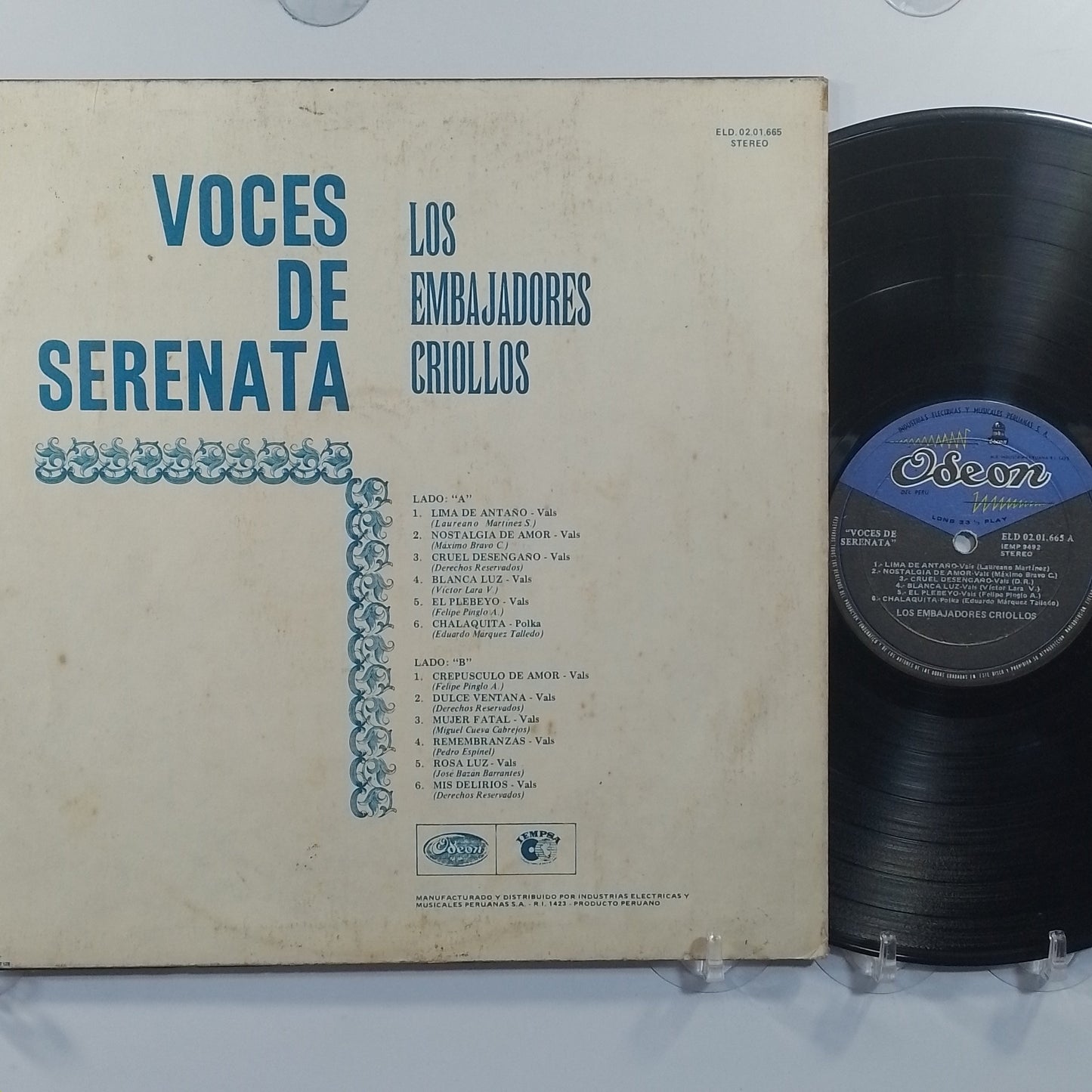 lp Los Embajadores Criollos Voces De Serenata made peru 1965 criollo folk