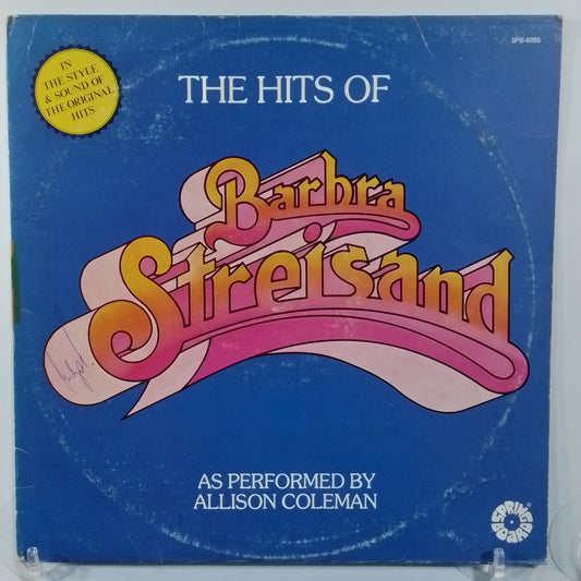 lp Allison Coleman The Hits Of Barbra Streisand made usa 1977 pop vocal