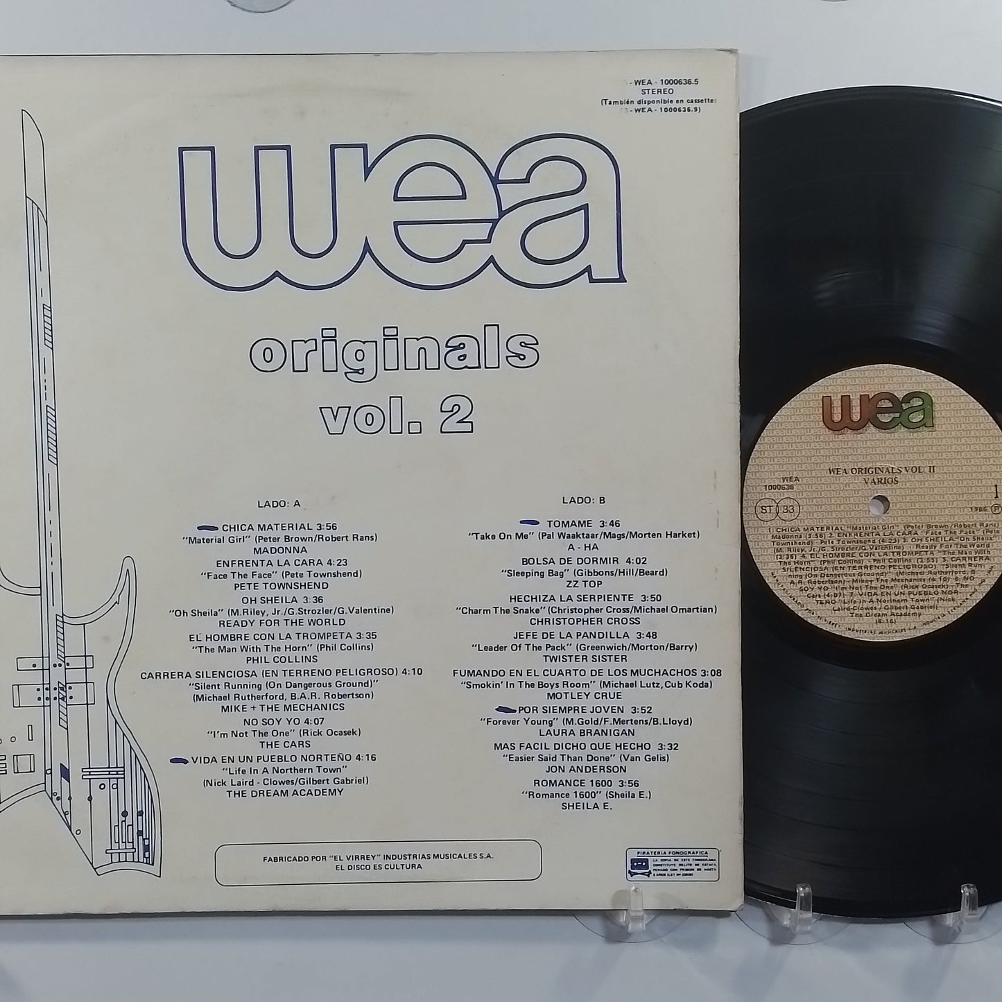 lp Wea Originals 2 madonna a-ha The Cars Twisted Sister varios made peru 1986 rock
