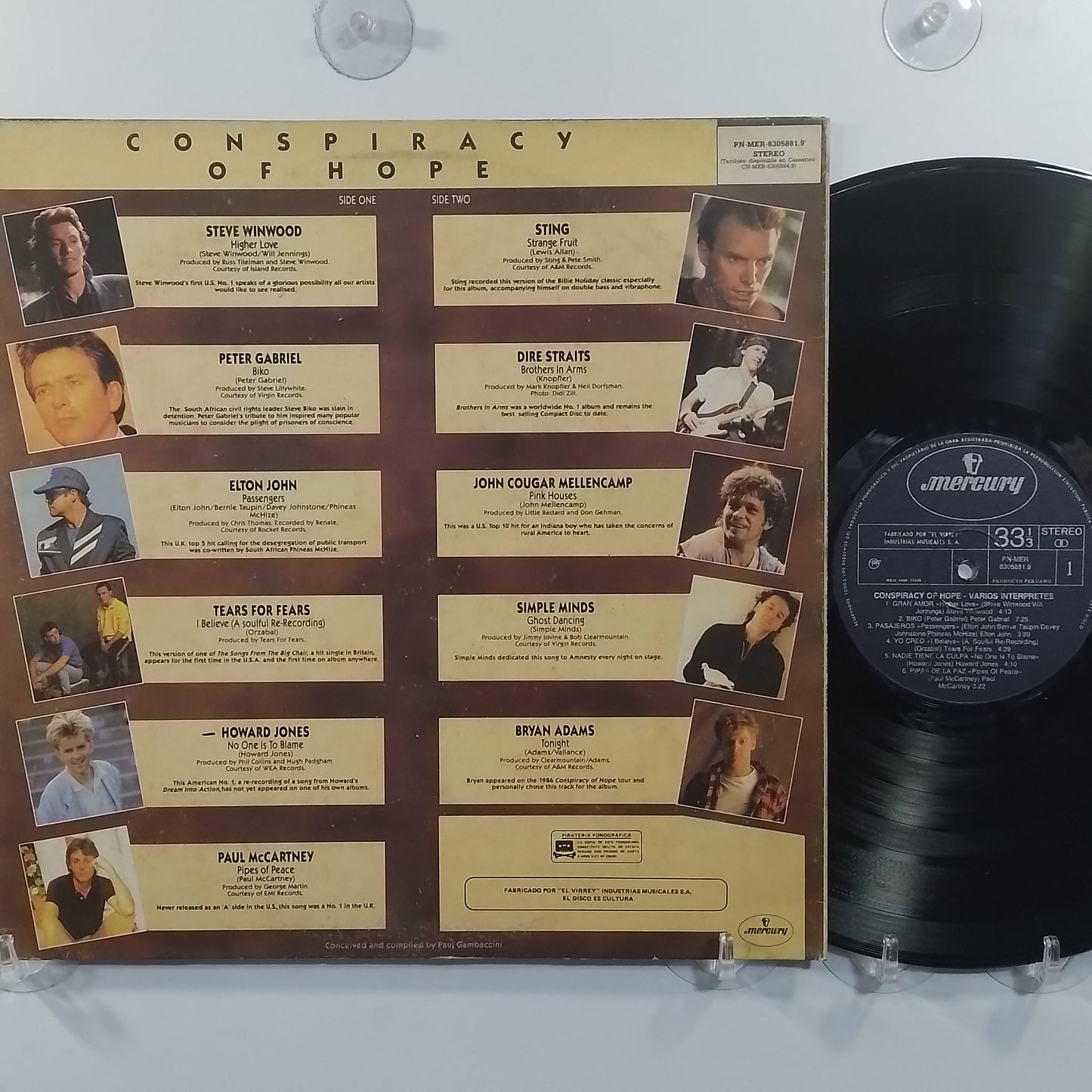 lp Conspiracy Of Hope Peter Gabriel Tears For Fears Dire Straits varios made peru 1986 rock