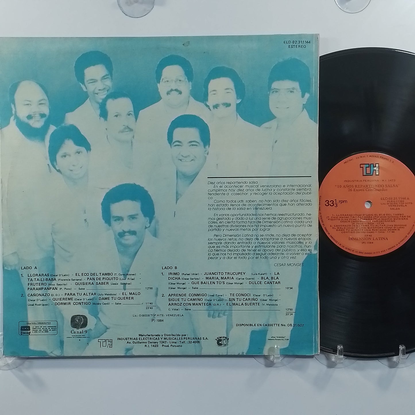 lp Dimension Latina 10 Años Repartiendo Salsa made peru 1984 salsa