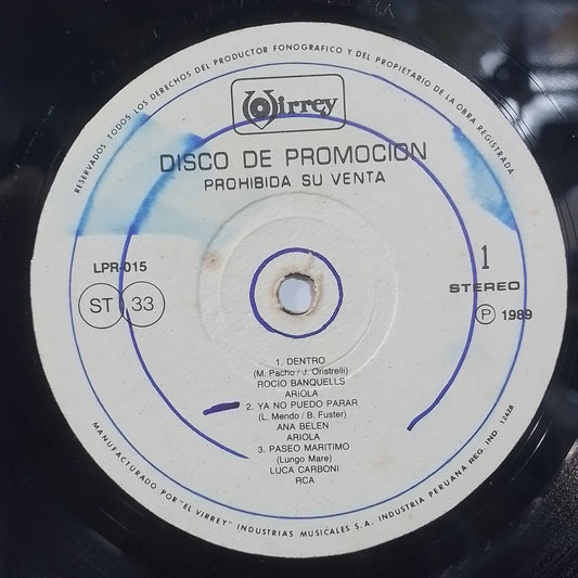 lp Disco De Promocion virrey LPR-015 rumbamania rocio banquells ana belen varios made peru 1989 promocional latin Electronic pop