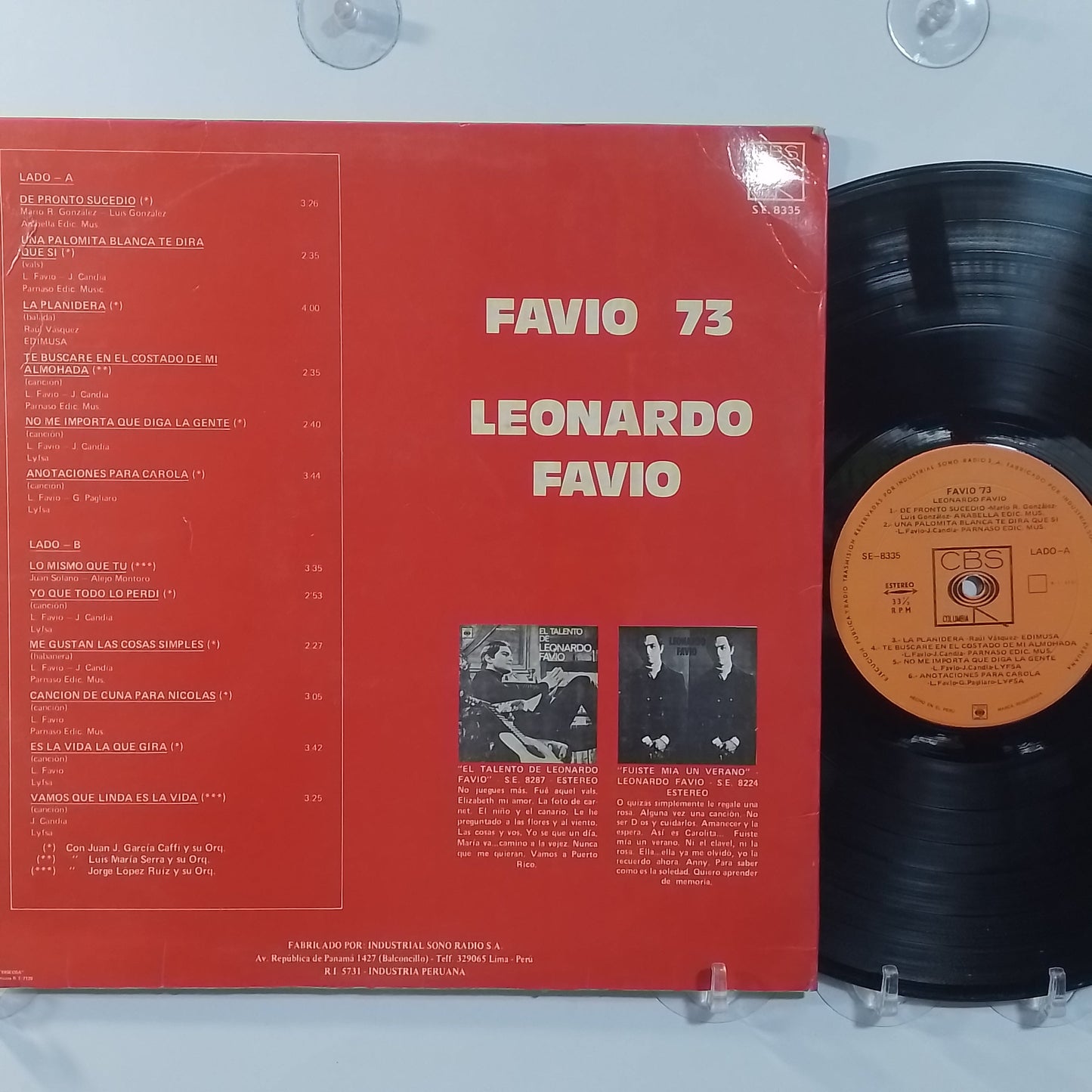 lp Leonardo Favio Favio 73 made peru 1973 latin pop