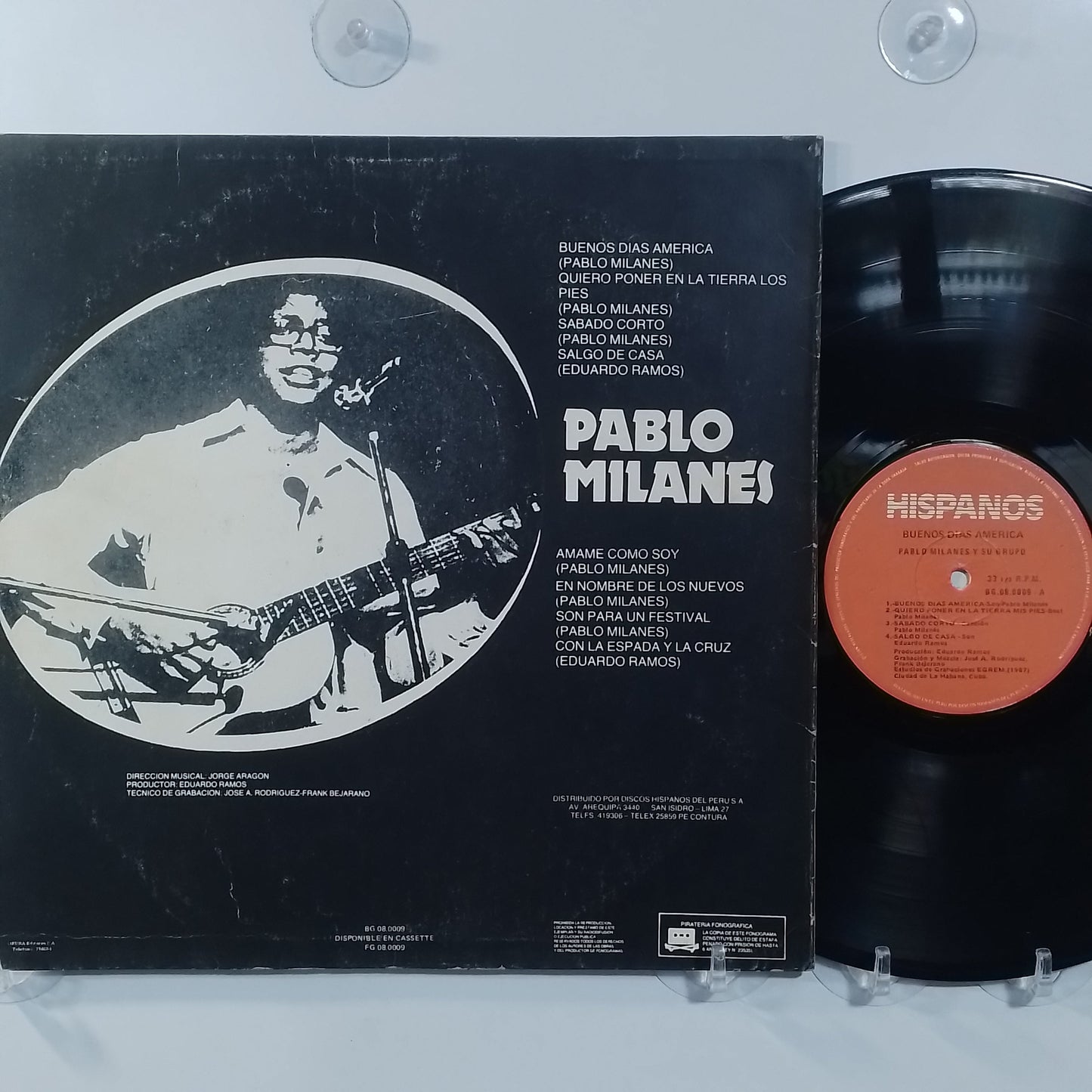 lp Pablo Milanes Buenos Dias America made Peru 1988 nueva trova folk