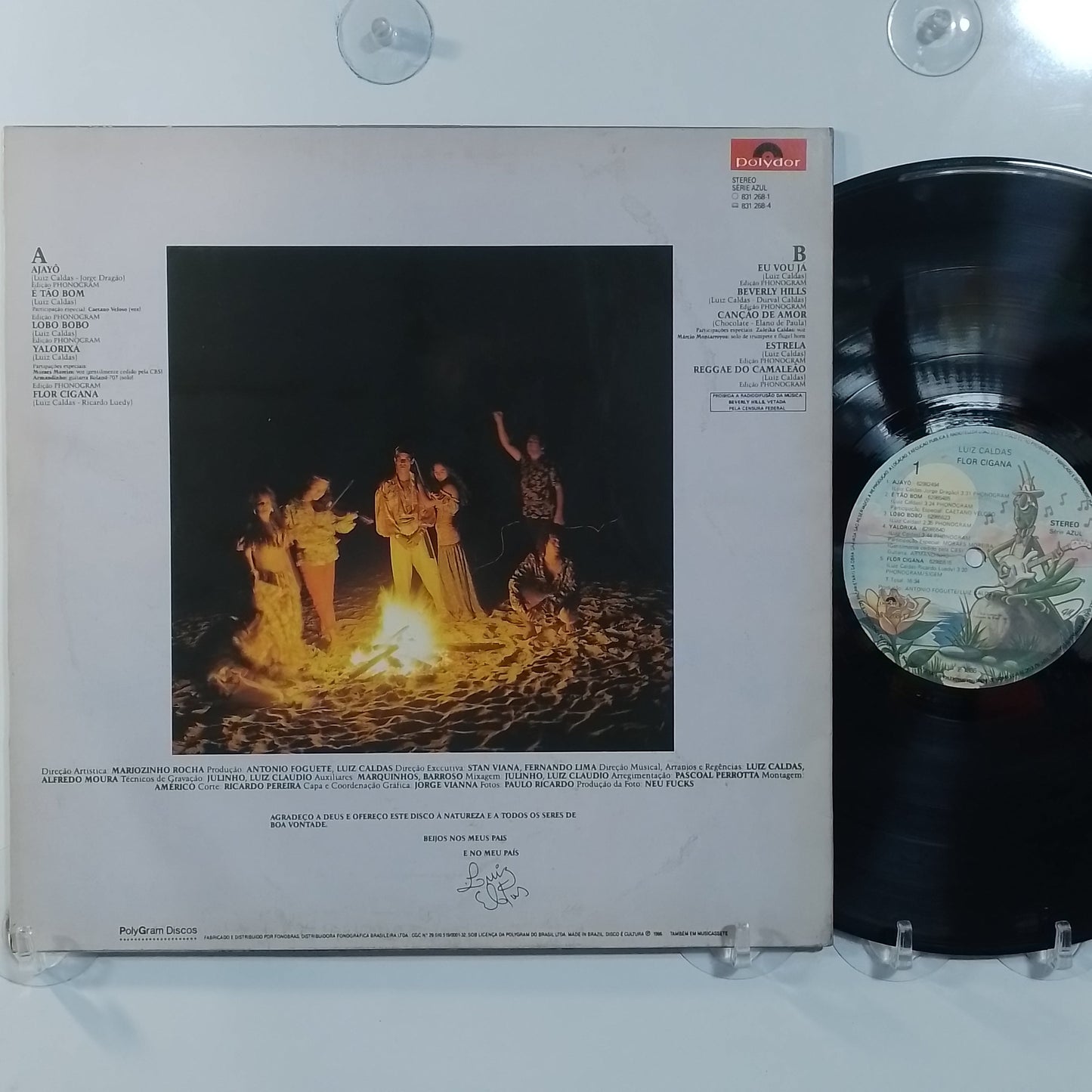 lp luiz caldas flor cigana made Brasil 1986 con insert latin pop