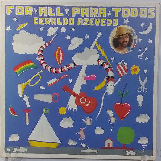 lp Geraldo Azevedo For All Para Todos made Brasil 1982 con insert latin pop