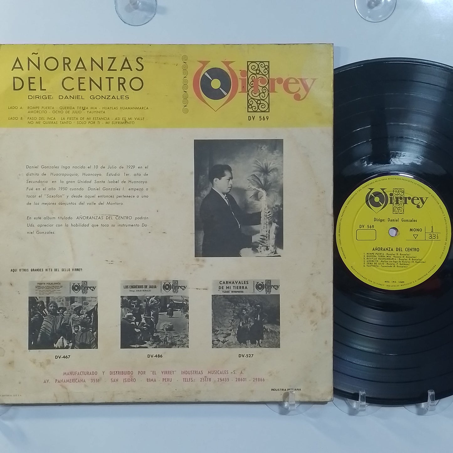lp Daniel Gonzales Añoranzas del Centro made peru 1980 huayno folk