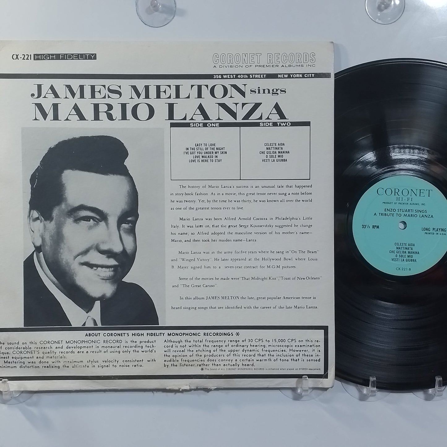 lp james melton A Tribute To Mario Lanza made usa 1961 clasico