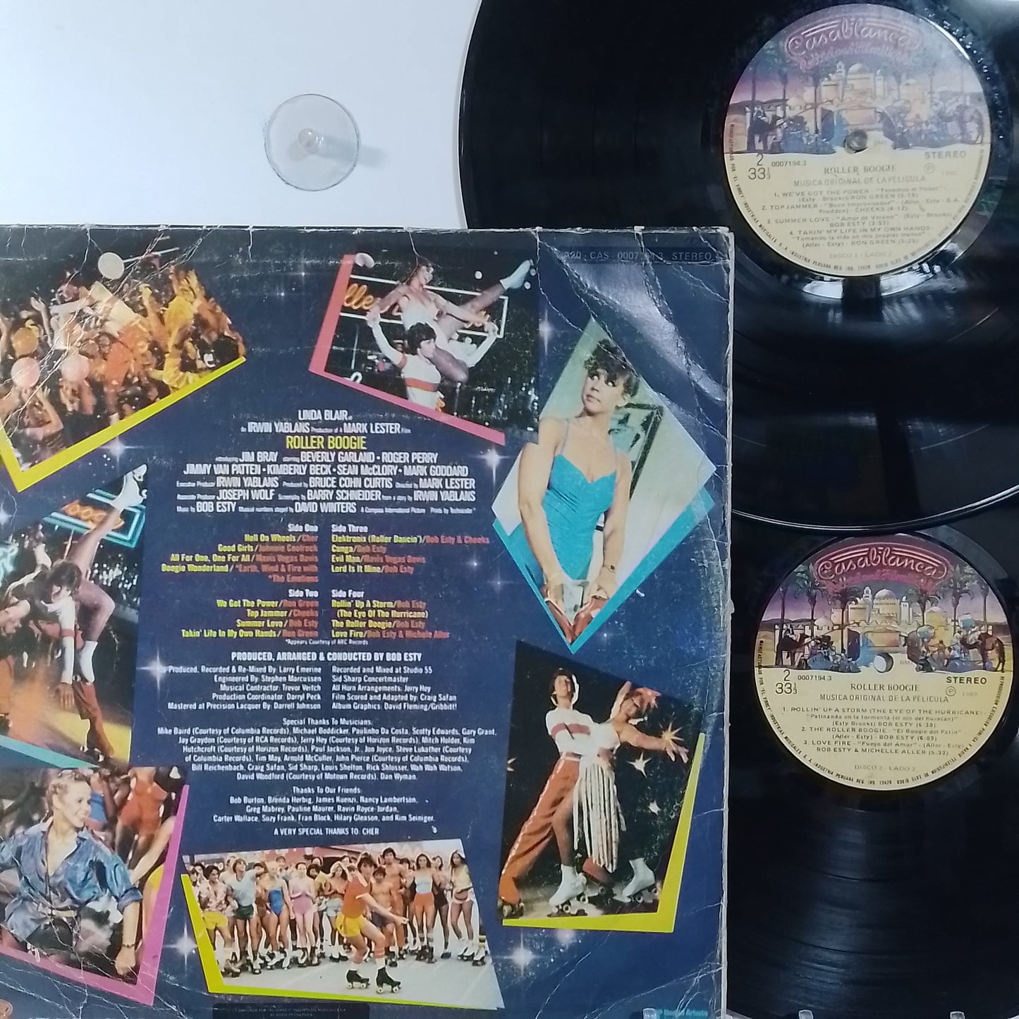 x2 lp roller boogie Cher Johnnie Coolrock Bob Esty varios made peru 1979 soundtrack