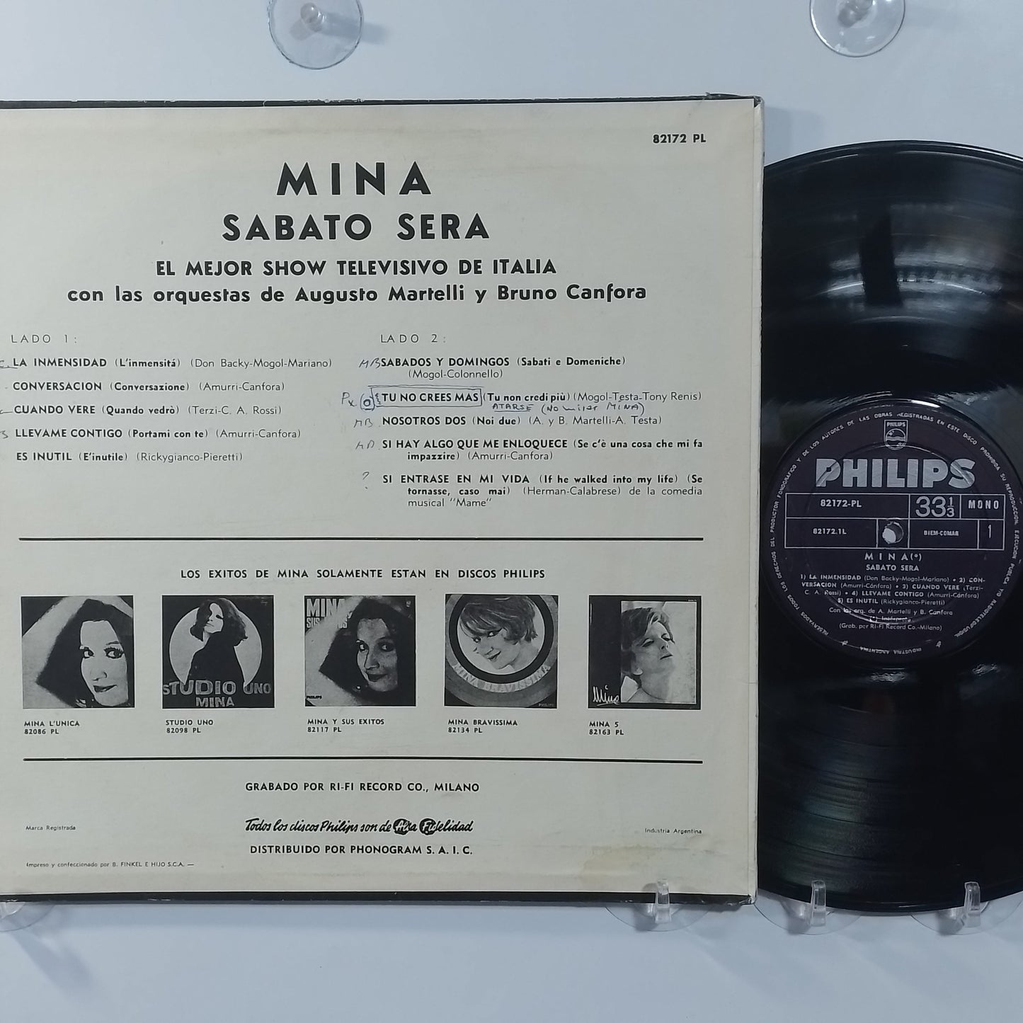 lp Mina Sabato Sera made argentina 1967 latin pop