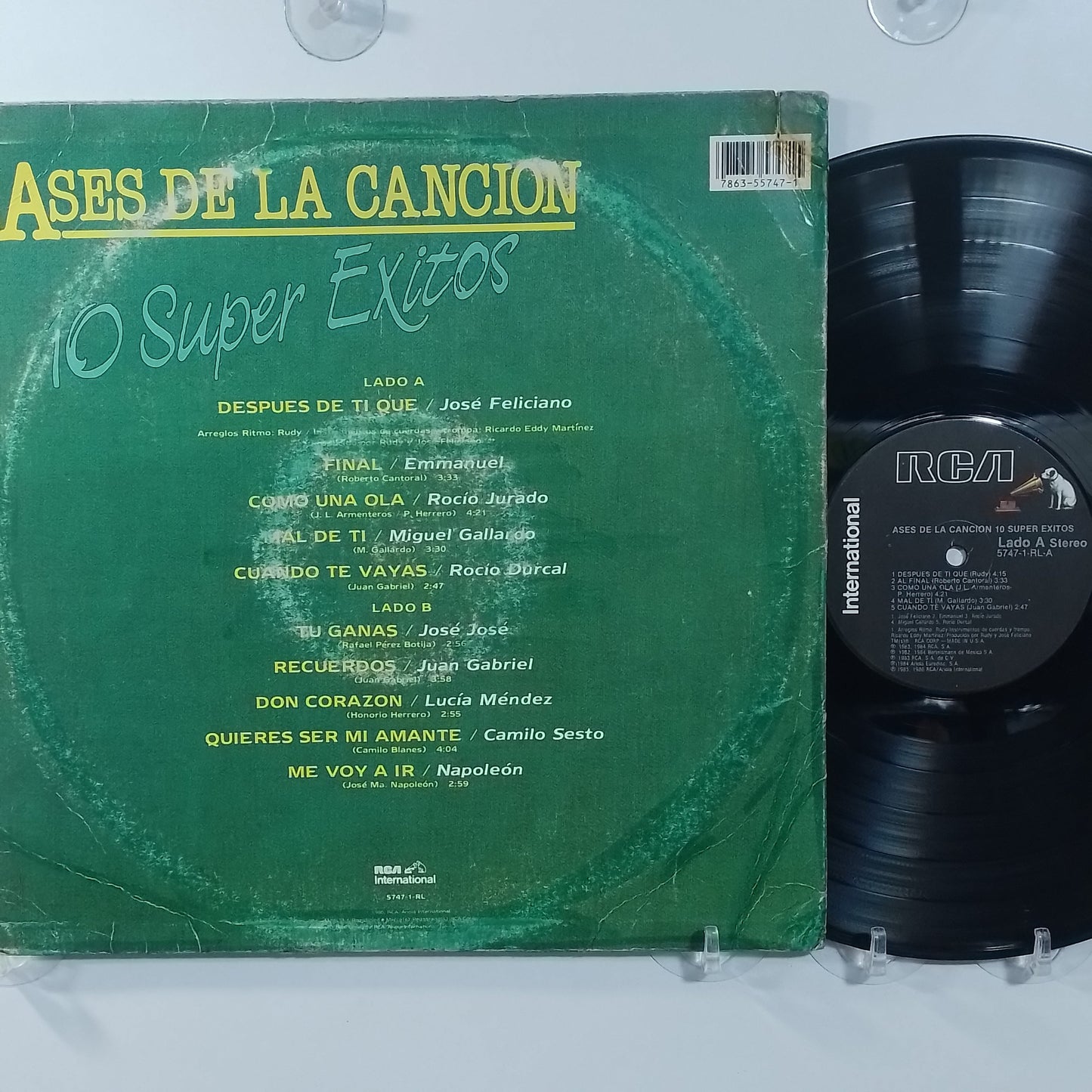 lp Aces de la Cancion 10 Super Exitos Jose Jose Juan Gabriel Emmanuel varios made usa 1986 latin pop