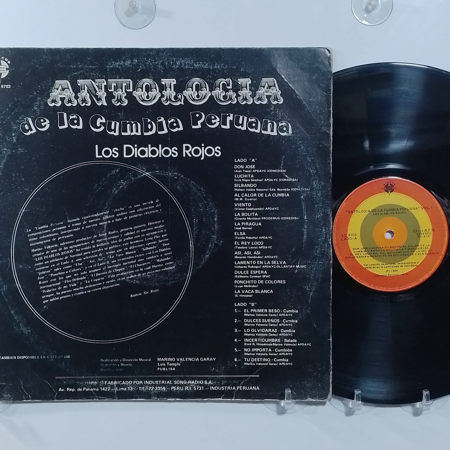lp Los Diablos Rojos Antologia De La Cumbia Peruana vol 1 made peru 1980 latin cumbia