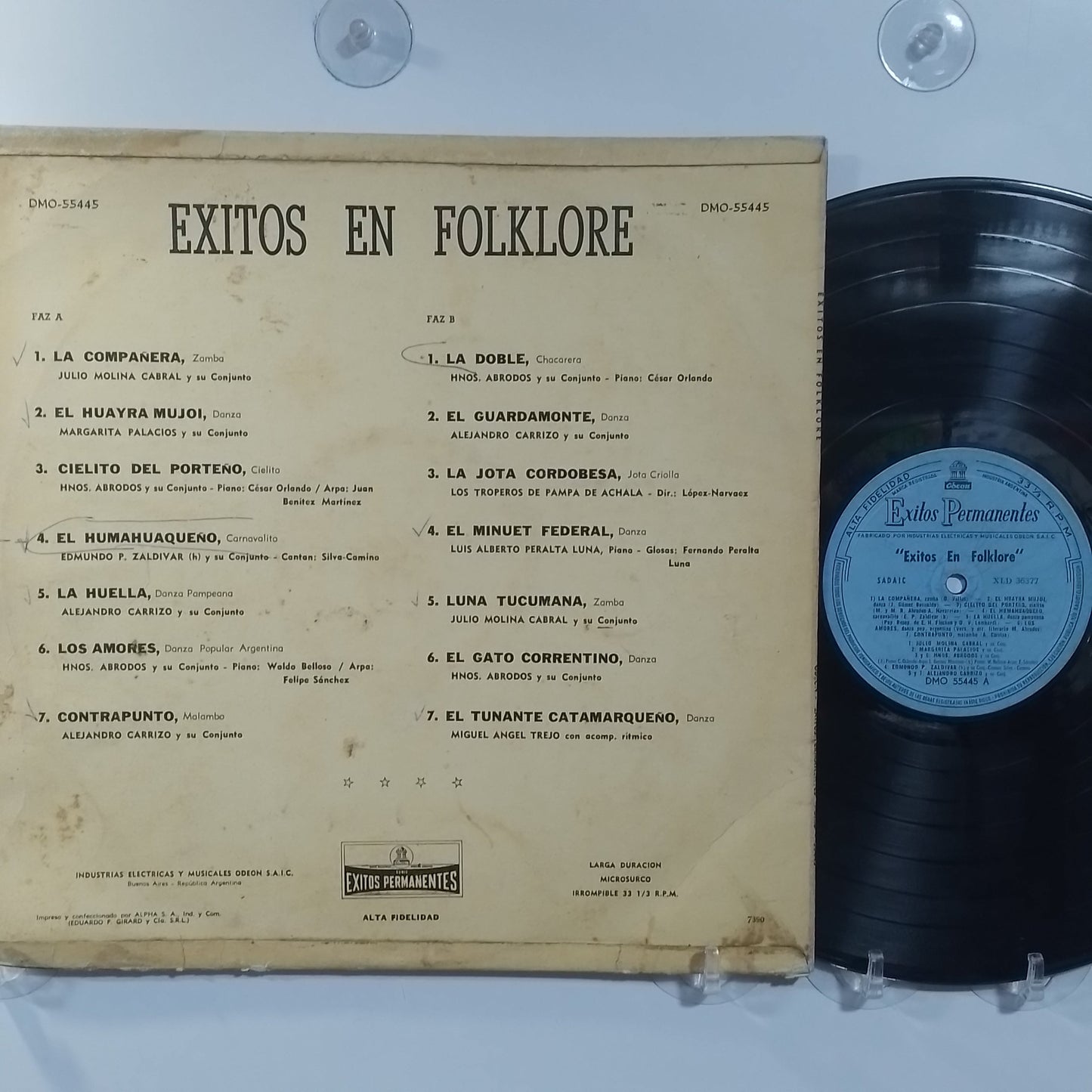 lp exitos en folklore Julio Molina Cabral Margarita Palacios Alejandro Carrizo varios made argentina 1962 latin folk