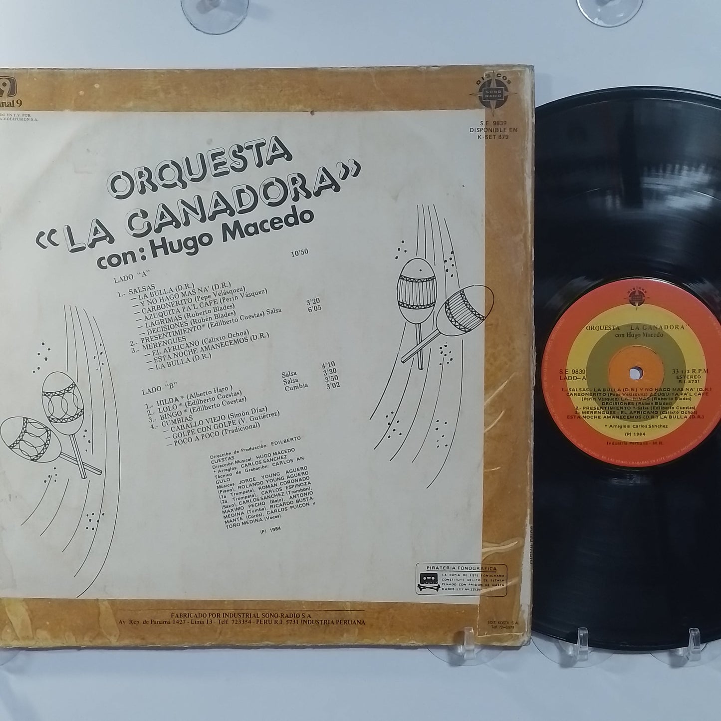 lp Orquesta La Ganadora Con Hugo Macedo Orquesta La Ganadora made peru 1984 latin salsa cumbia