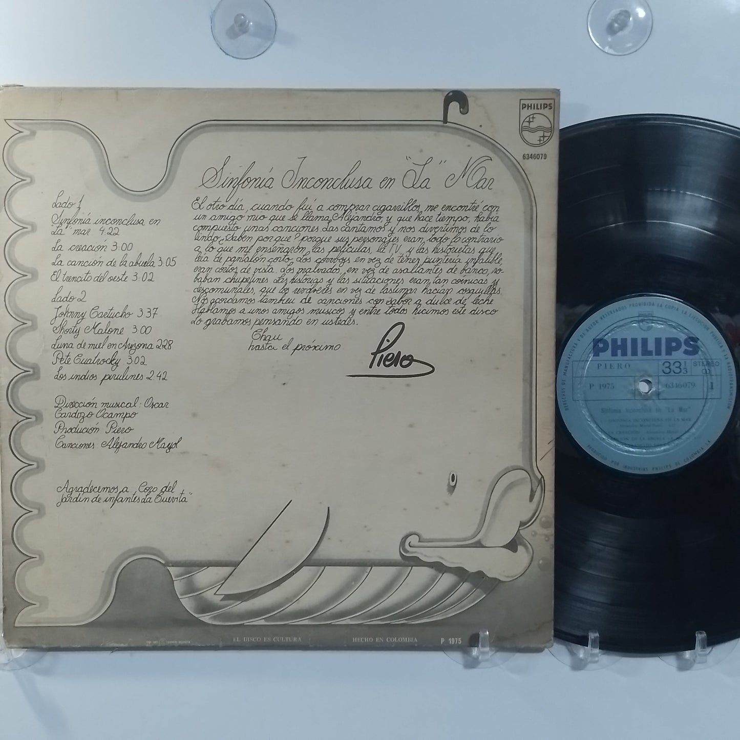 lp Piero Sinfonia Inconclusa en La Mar made colombia 1975 con insert latin pop