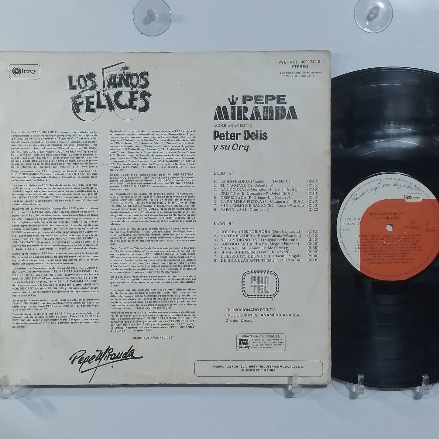 lp Pepe Miranda Con Peter Delis Y Su Orquesta Los Años Felices made peru 1984 latin pop rock
