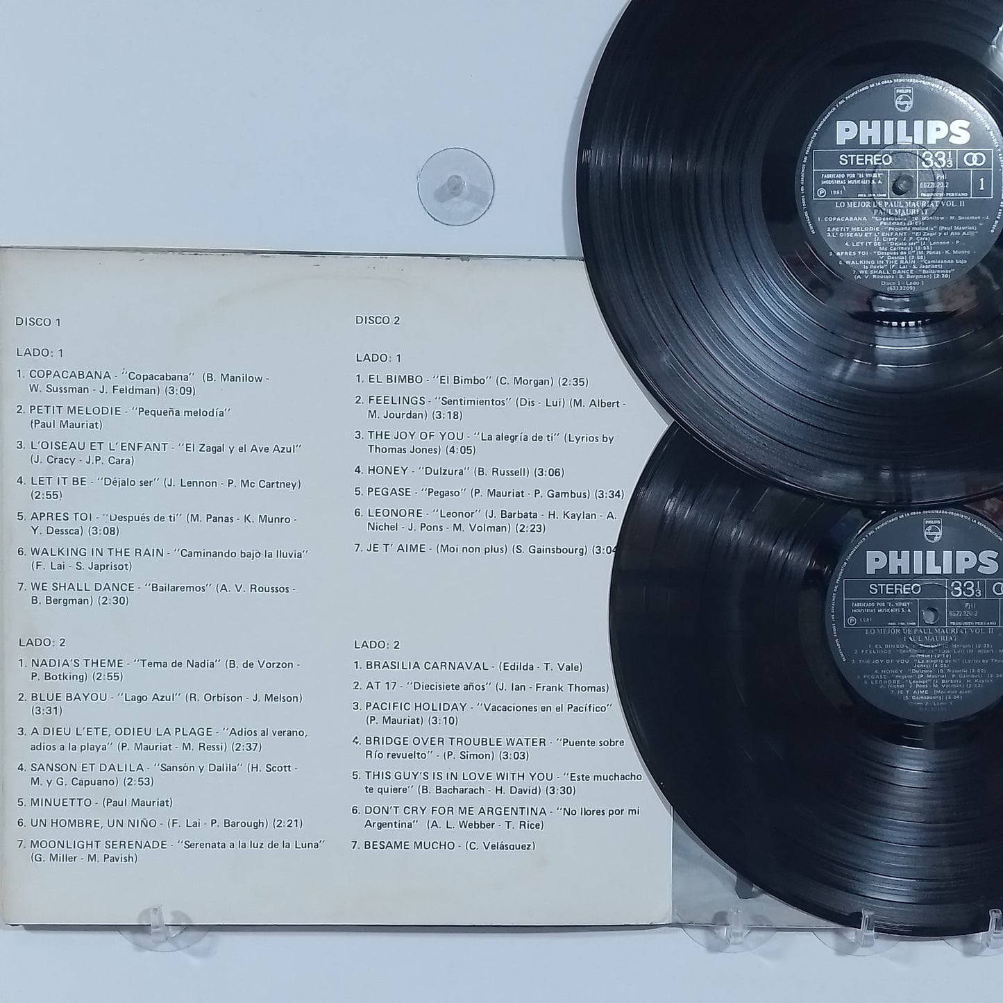 x2 lp paul mauriat lo mejor de paul mauriat vol 2 made peru 1981 gatefold instrumental