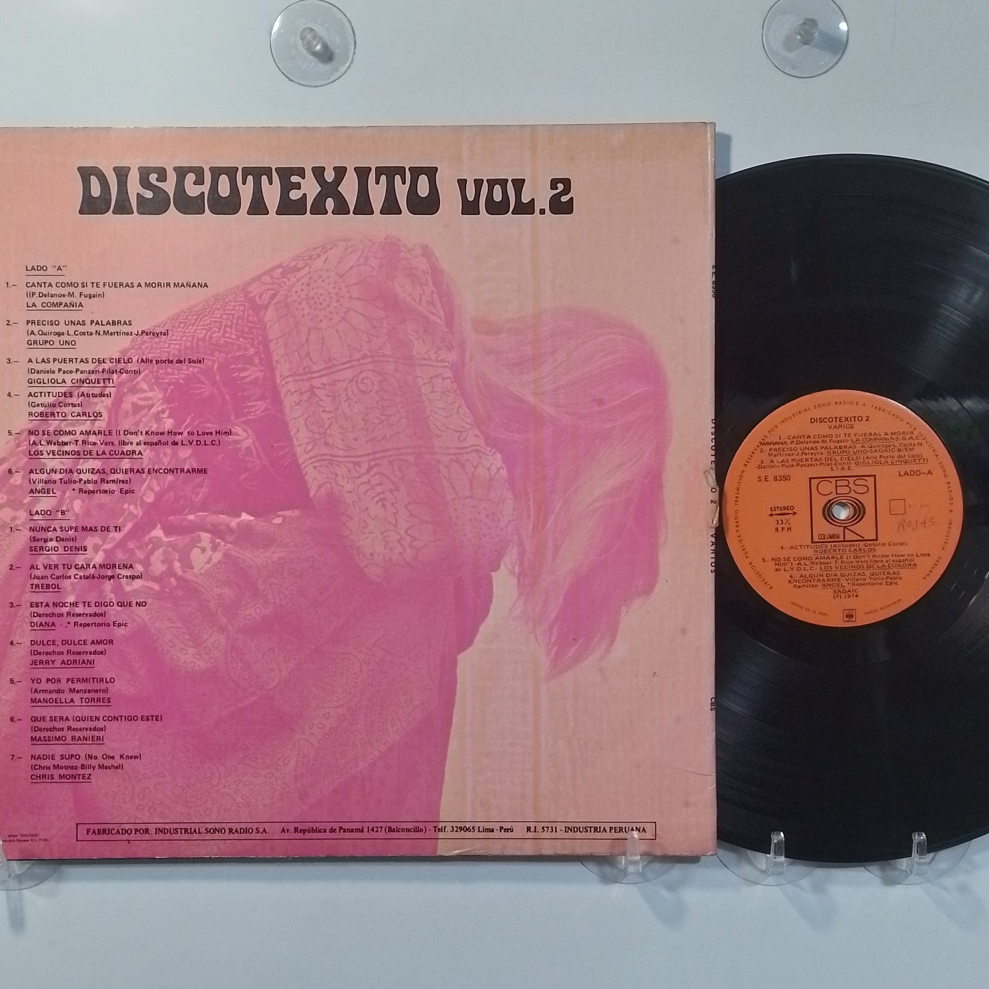 lp Discotexito 2 grupo uno roberto carlos sergio denis varios made peru 1974 disco latin pop