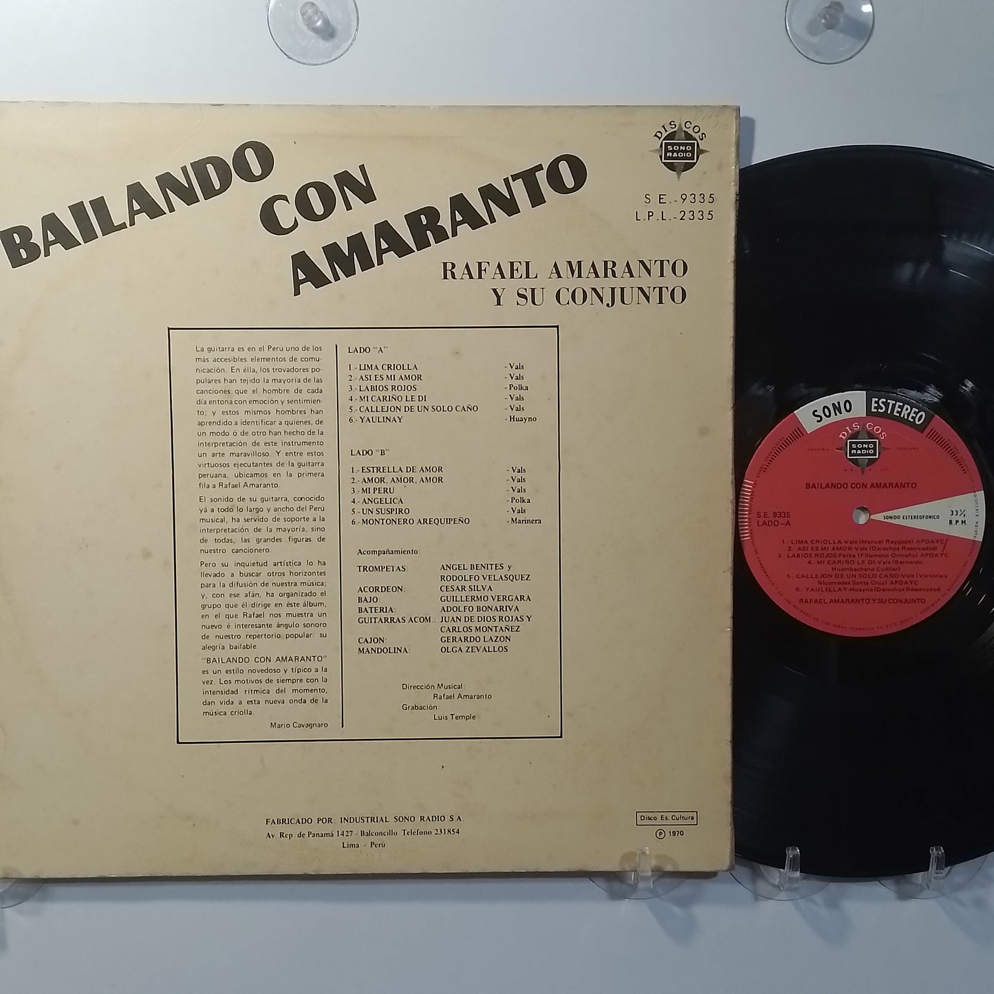 lp Rafael Amaranto Bailando Con Amaranto made peru 1970 criollo folk