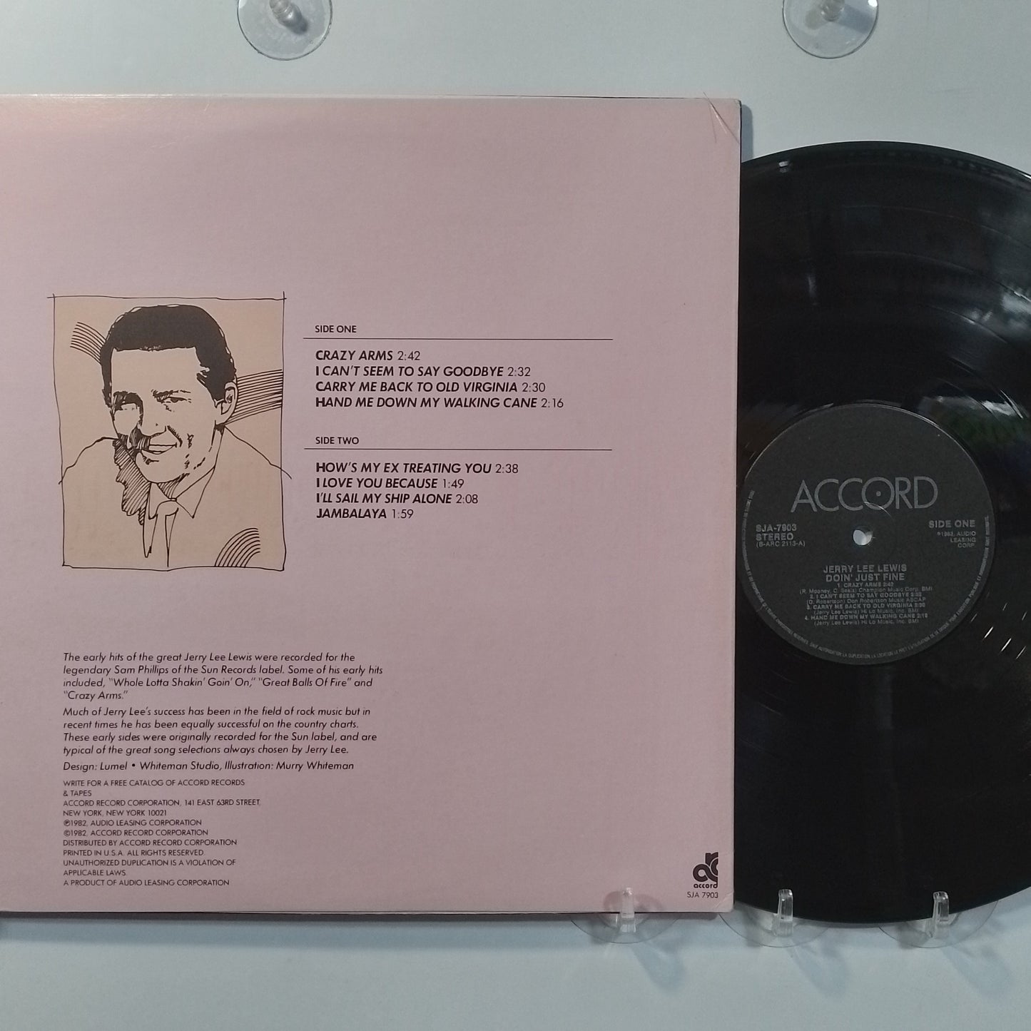 lp Jerry Lee Lewis Doin Just Fine made usa 1974 blues