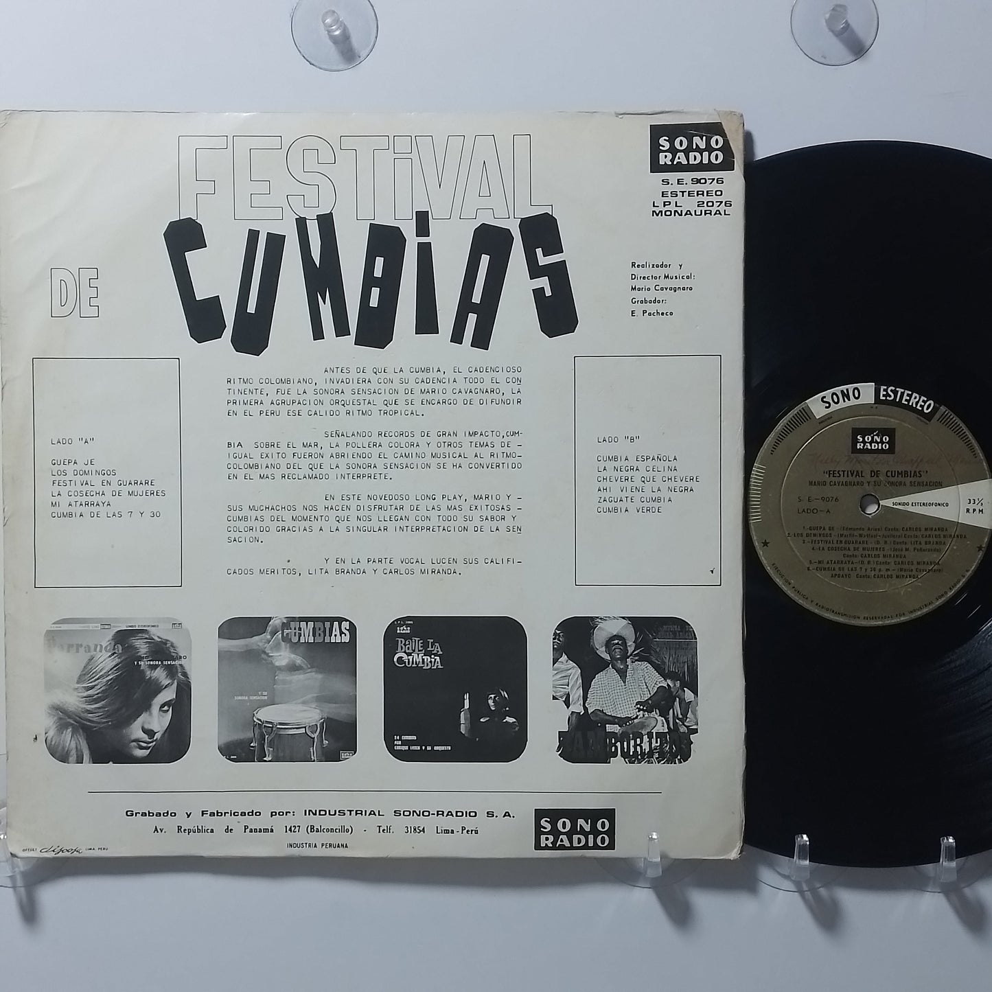 lp Mario Cavagnaro Y Su Orquesta Sensacion Tropical Festival De Cumbias made peru 1960 latin cumbia