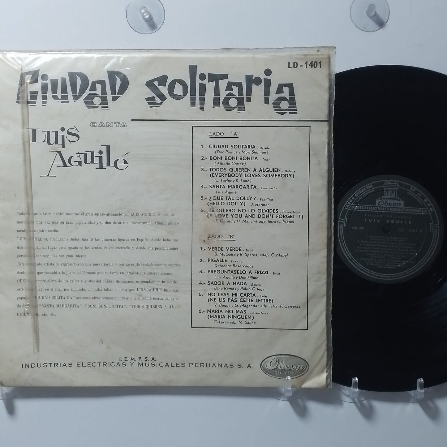 lp Luis Aguile Ciudad Solitaria made peru 1966 latin pop