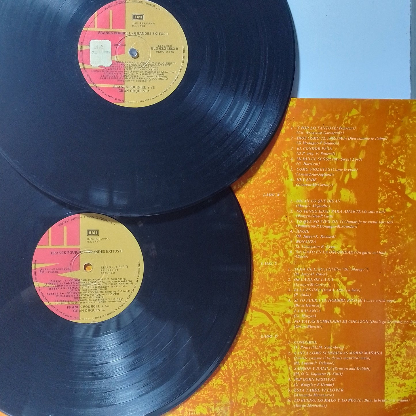 x2 lp Franck Pourcel Y Su Gran Orquesta Grandes Exitos 2 made peru 1976 gatefold instrumental