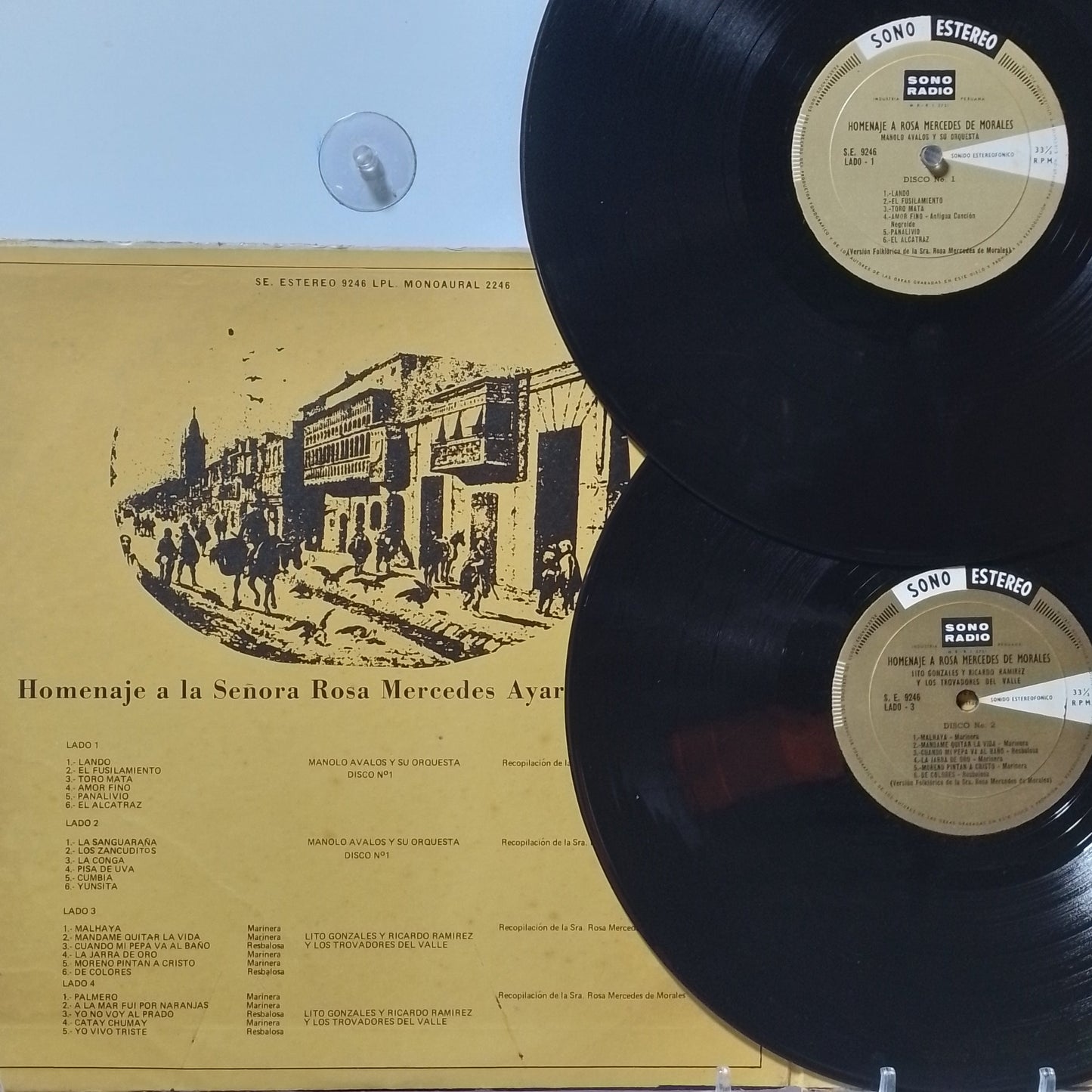 x2 lp Homenaje A La Señora Rosa Mercedes De Morales Lito Gonzales y Ricardo Ramirez y Los Trovadores del Valle made peru 1969 gatefold latin folk