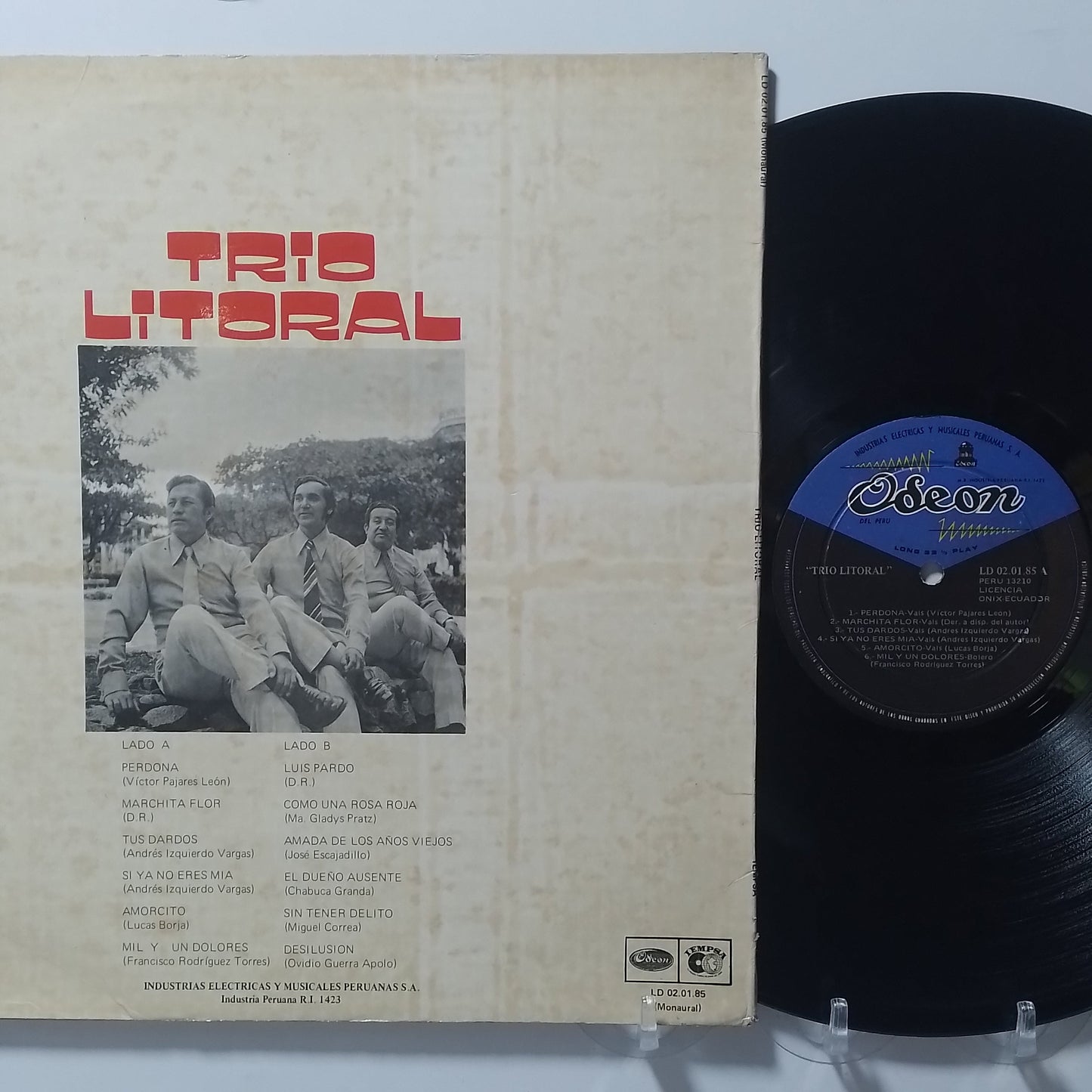 lp Trio Litoral Trio Litoral made peru 1985 vals criollo folk