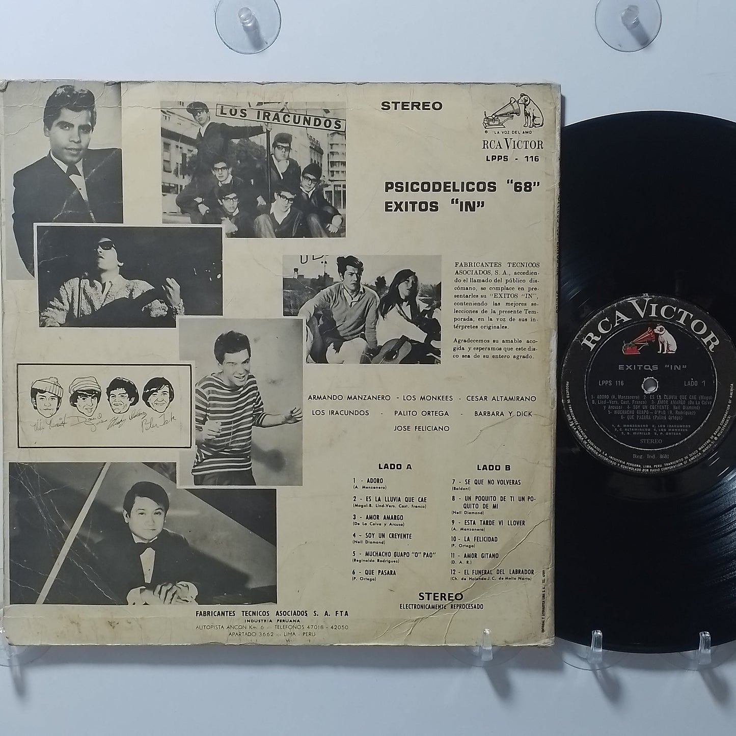 lp Exitos In psicodelicos 68 los iracundos palito ortega cesar altamirano los monkees varios made peru 1968 latin pop rock