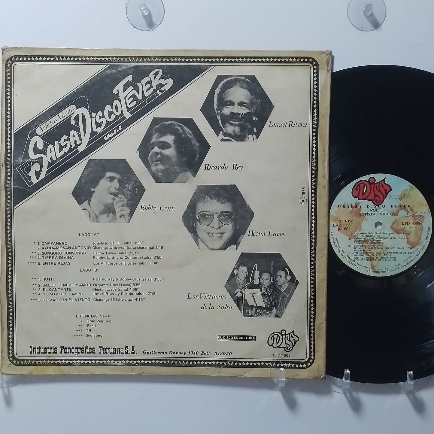 lp Salsa Disco Fever vol 1 Ismael Rivera Cortijo Y Su Nuevo Combo Eddie Palmieri varios made peru 1978 disco salsa