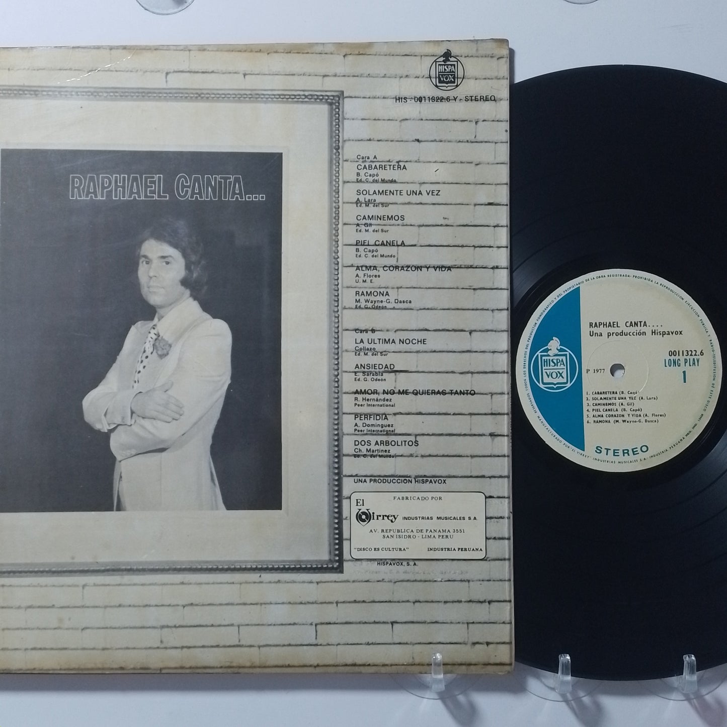 lp Raphael Canta… made peru 1977 latin pop