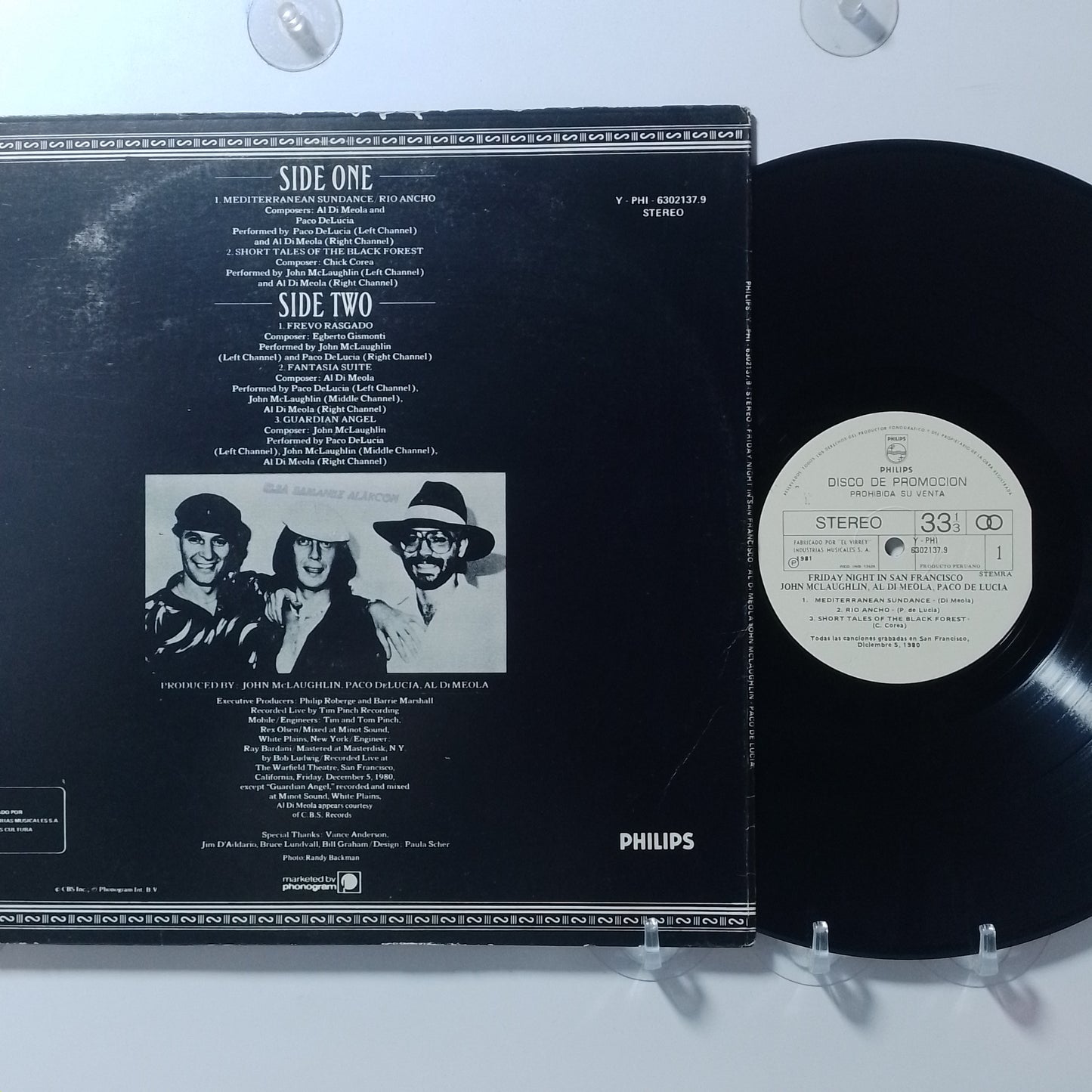 lp Al Di Meola John McLaughlin Paco De Lucia Friday Night In San Francisco Live made peru 1981 promocional latin jazz