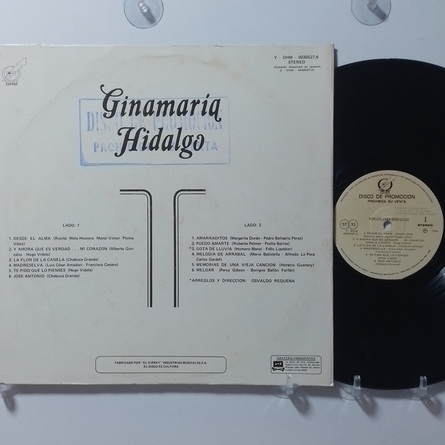 lp Ginamaria Hidalgo Ginamaria Hidalgo made peru 1985 promocional vals folk