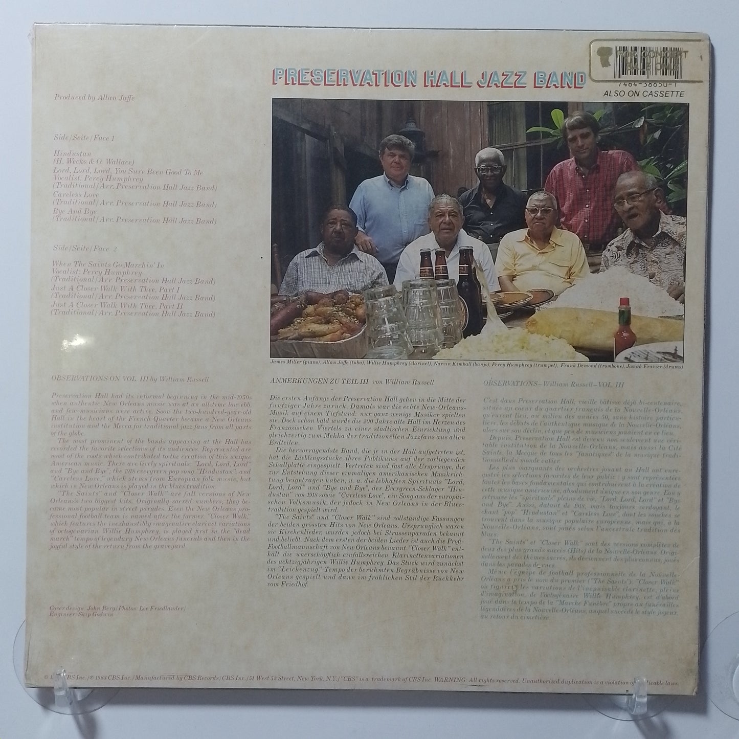 lp Preservation Hall Jazz Band When The Saints Go Marchin' In New Orleans Vol 3 made usa 1983 sellado jazz