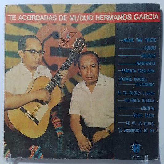 lp Duo Hermanos Garcia zarate Te Acordaras De Mi made peru 1974 andean folk