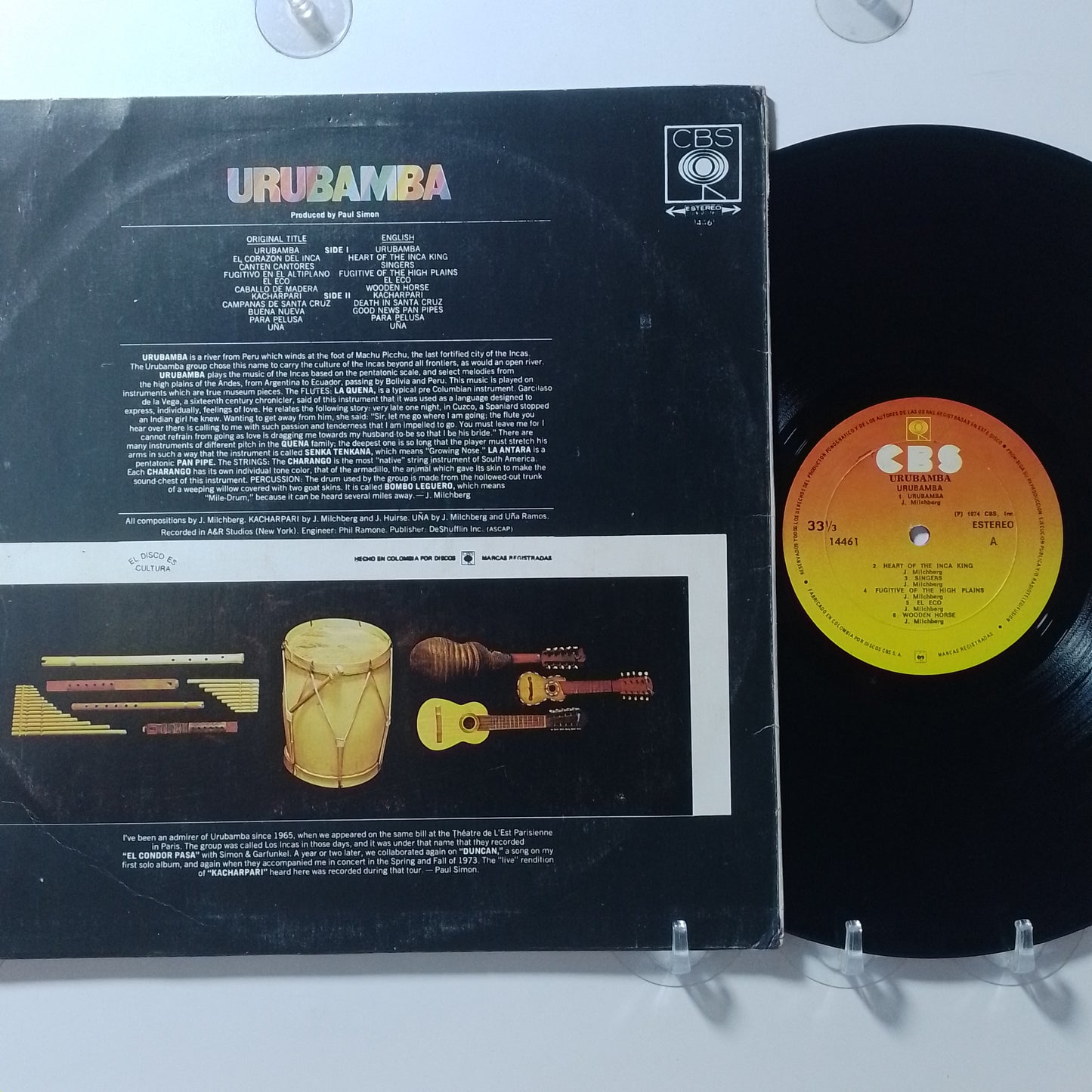 lp Urubamba Urubamba made colombia 1974 andean folk