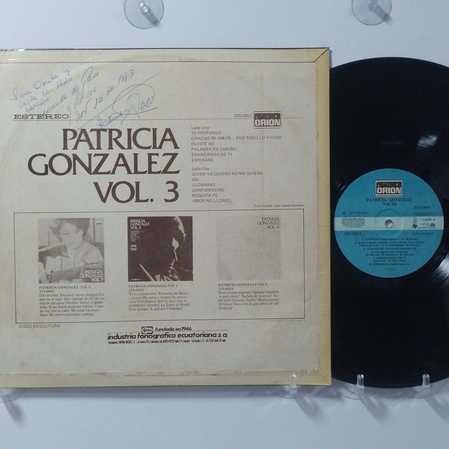 lp Patricia Gonzalez vol 3 made ecuador 1977 latin bolero
