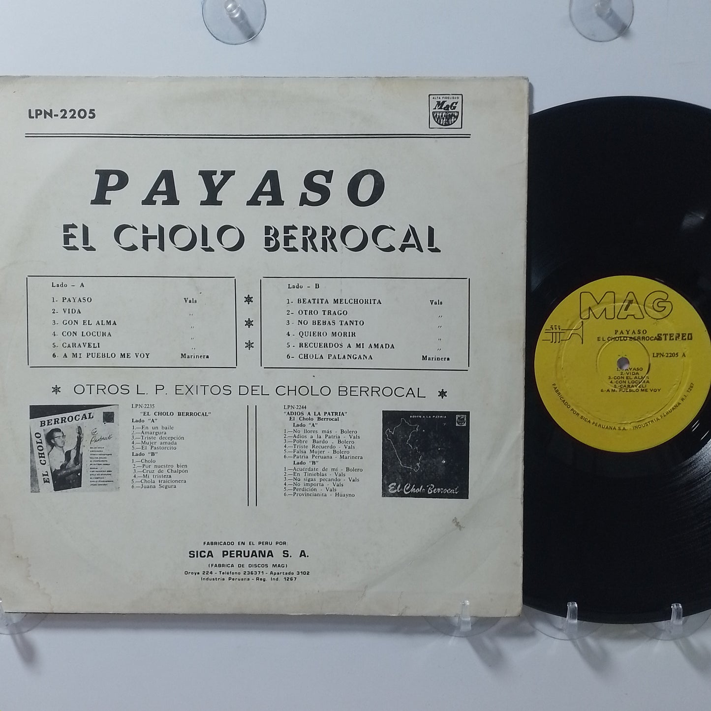 lp el cholo berrocal payaso made peru 1965 criollo folk