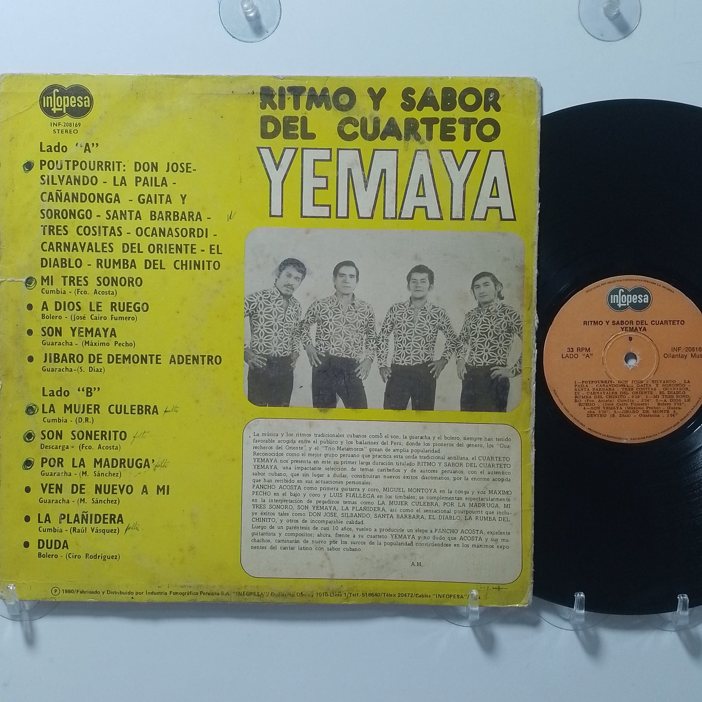 lp Cuarteto Yemaya Ritmo Y Sabor made peru 1980 son guaracha